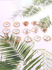 Anillos de monedas de oro con cruz geométrica retro