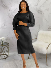 Long Sleeves Solid Midi Dresses