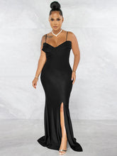 Vestidos largos con abertura y espalda descubierta con tirantes finos