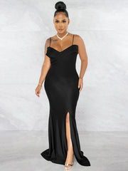 Vestidos largos con abertura y espalda descubierta con tirantes finos