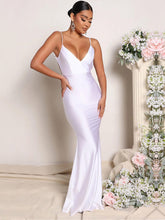 V Neck Backless Spaghetti Straps FishTail Maxi Dresses