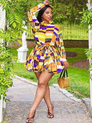 Minivestidos de manga larga con bloques de color