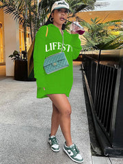 Suéteres de punto acanalado de manga larga con estampado de letras