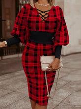Long Lantern Sleeve Printed Midi Dresses