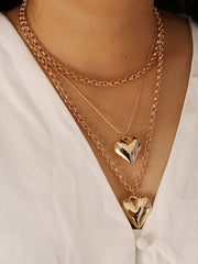 Mehrlagiges Kettenarmband, Ohrringe und Halskette