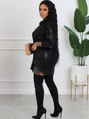 Camisas ajustadas de manga larga con parches de lentejuelas