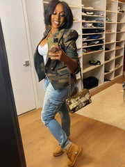 Chaquetas de manga larga con estampado de camuflaje