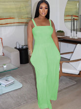 Sleeveless Solid Color Wide Leg Rompers