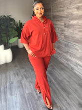 Sudadera con capucha de manga corta de dos piezas y pantalones divididos