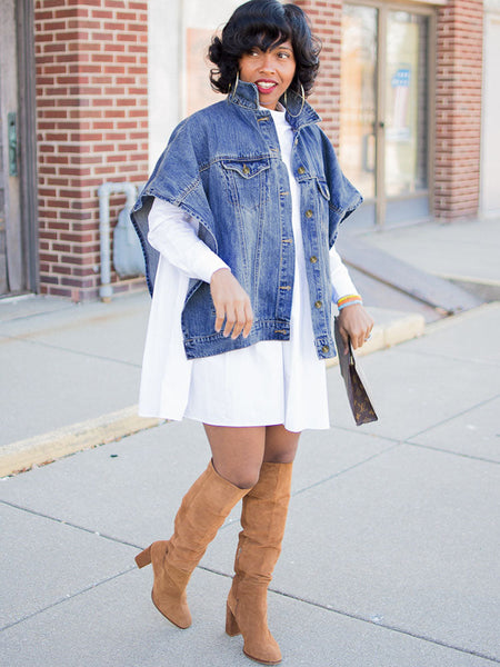 Fashionable irregular loose and versatile denim jacket