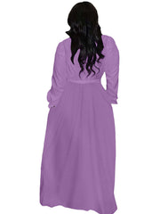 Long Sleeve Shirt With Belt Maxi Dresses
