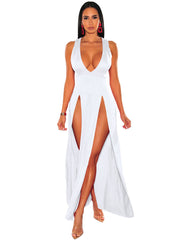 Ärmellose Maxikleider mit hohem Schlitz