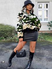 Abrigos con cremallera y estampados de manga larga