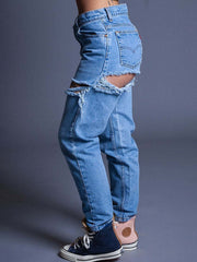 Zerrissene Skinny Jeans aus Denim mit Cut-Outs