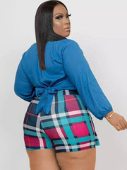 Long Sleeve Crop Top & Short Pantskirt