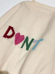 Suéteres ajustados de manga larga con estampado de letras