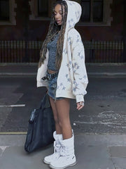 Chaquetas de manga larga con cremallera y estampado de estrellas