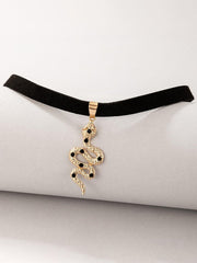 Collares de franela con colgante de serpiente