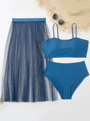 Three Piece Spaghetti Strap Swimsuit Set