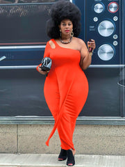 Asymmetrische Maxikleider mit einer Schulter in Übergröße