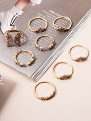 Eight Piece Rhinestone Rings Sets