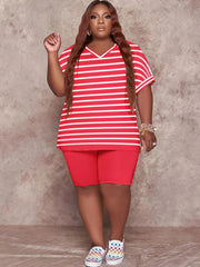 Two Piece Short Sleeve T-Shirt & Bodycon Shorts