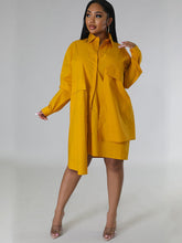 Vestidos camiseros asimétricos de manga larga