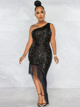 Vestido largo sin mangas con brillantes y diamantes de imitación