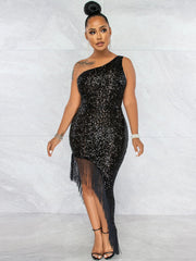 Vestido largo sin mangas con brillantes y diamantes de imitación