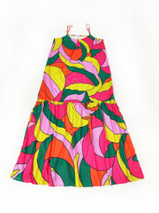 V Neck Backless Spaghetti Strap Printed Maxi Dresses