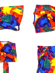 Sleeveless Tie-Dye Print Skirt Set