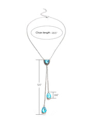 Collar con colgante de diamantes de imitación en forma de corazón