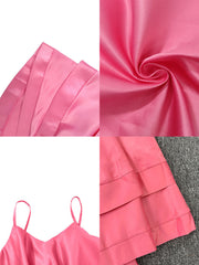 Ärmellose, einfarbige Minikleider mit Rüschen