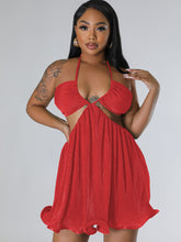 Neckholder-ärmellose Criss-Cross-Minikleider