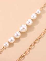 Collares minimalistas de patchwork con cadena de perlas