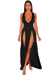 Ärmellose Maxikleider mit hohem Schlitz