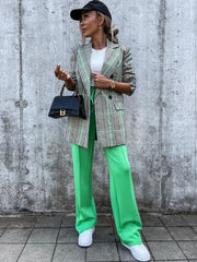 Blazer mit langen Ärmeln und Karomuster