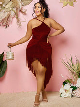 Ärmellose Neckholder-Minikleider mit Quasten