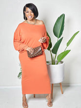 Vestidos maxi de camiseta lisa con hombros descubiertos