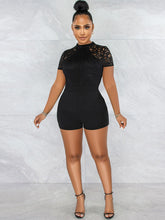 Short Sleeves Mock Neck Rompers