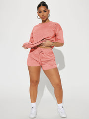 Two Piece Solid Cut Out Tops & Shorts