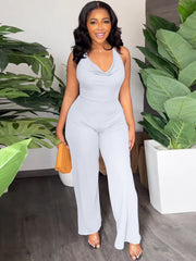 Halter Cowl Neck Wide Leg Flares Jumpsuits