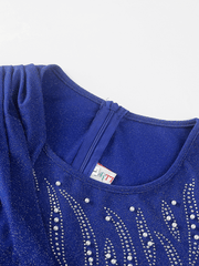 Rhinestone Patchwork Ruched Bodycon Maxi Dresses