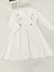 Langärmlige Minikleider mit V-Ausschnitt und Knopfleiste