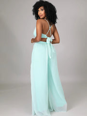 Halter Sleeveless Backless Loose Rompers