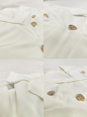 Langärmlige Minikleider mit V-Ausschnitt und Knopfleiste