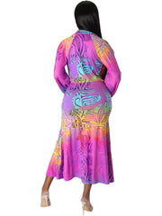 Two Piece Tie Up & Split Midi Skirt