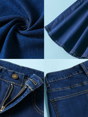 Klassische Jeans mit hoher Taille und ausgestelltem Bein