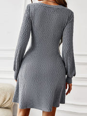 Minivestidos de punto jacquard de manga larga