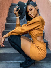 Langärmlige Minikleider mit Rundhalsausschnitt